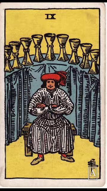 Nine of Cups — Tarot card, Rider-Waite-Smith (Video) deck