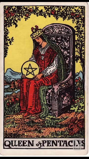 Queen of Pentacles — Tarot card, Rider-Waite-Smith (Video) deck