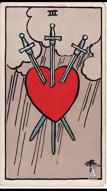 Three of Swords — Tarot card, Rider-Waite-Smith (Video) deck