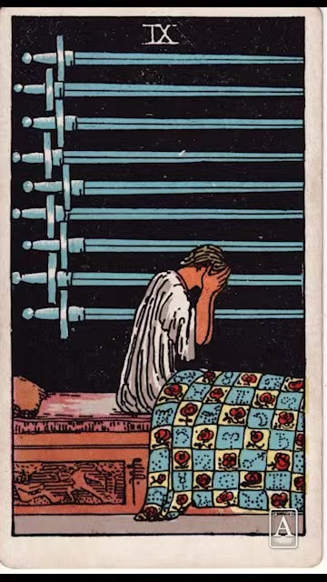 Nine of Swords — Tarot card, Rider-Waite-Smith (Video) deck