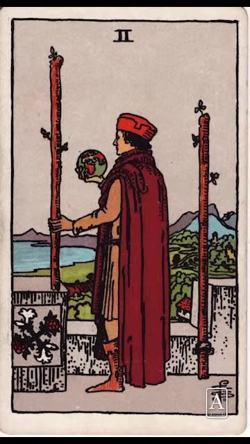 Two of Wands — Tarot card, Rider-Waite-Smith (Video) deck