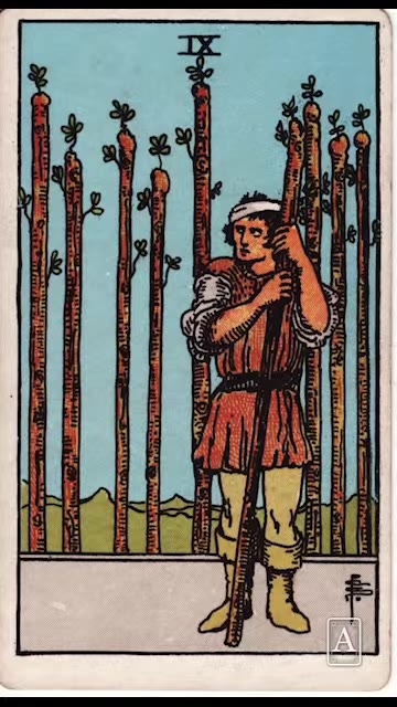 Nine of Wands — Tarot card, Rider-Waite-Smith (Video) deck