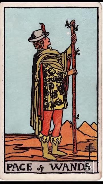 Page of Wands — Tarot card, Rider-Waite-Smith (Video) deck