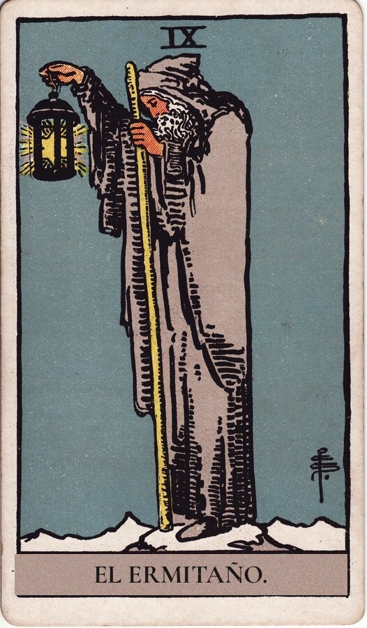 El Ermitaño — mazo Rider-Waite-Smith