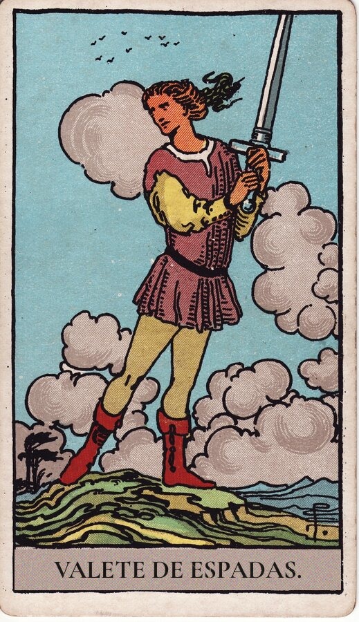 Valete de Espadas — baralho Rider-Waite-Smith