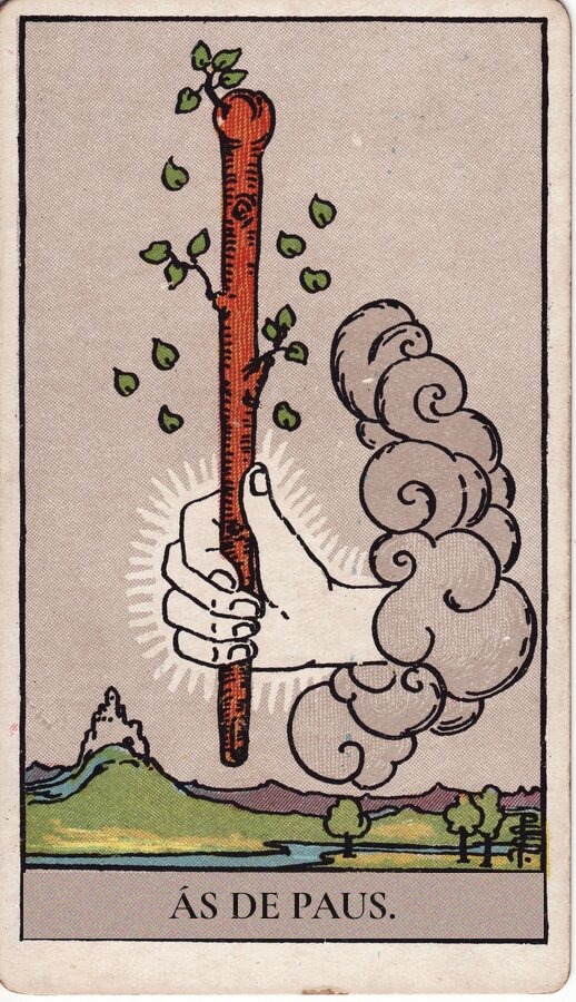 Ás de Paus — baralho Rider-Waite-Smith