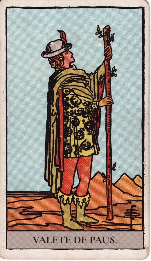 Valete de Paus — baralho Rider-Waite-Smith