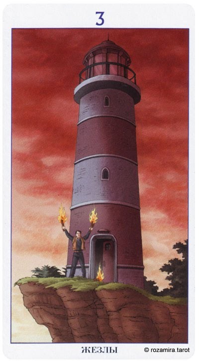 Three of Wands — Tarot card, Tarot of the 78 Doors deck