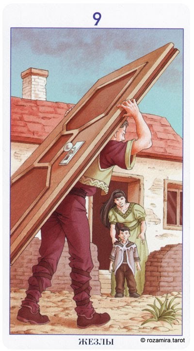 Nine of Wands — Tarot card, Tarot of the 78 Doors deck