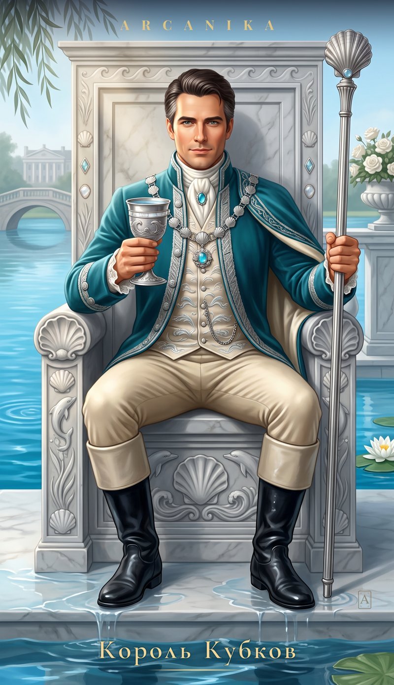 Rey de Copas — carta del Tarot, mazo La Favorita