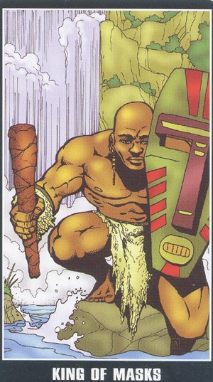 King of Masks — carta del Tarot, mazo Fradella Adventure Tarot