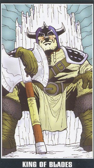King of Blades — carta del Tarot, mazo Fradella Adventure Tarot