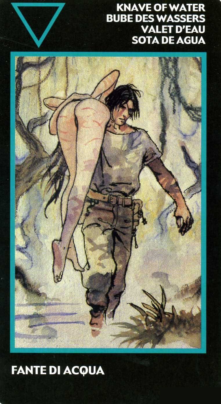 Page of Water — Manara Erotic Tarot deck