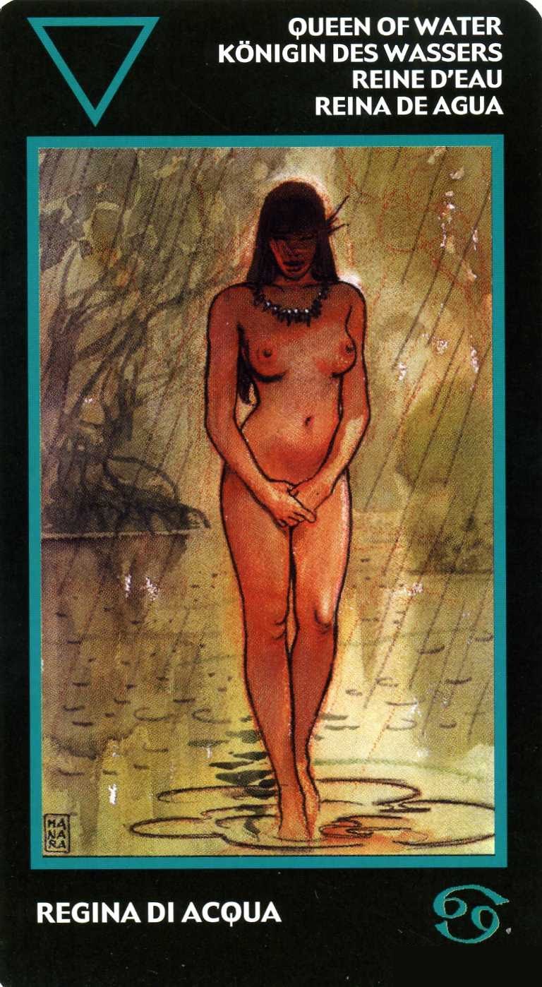 Queen of Water — Manara Erotic Tarot deck