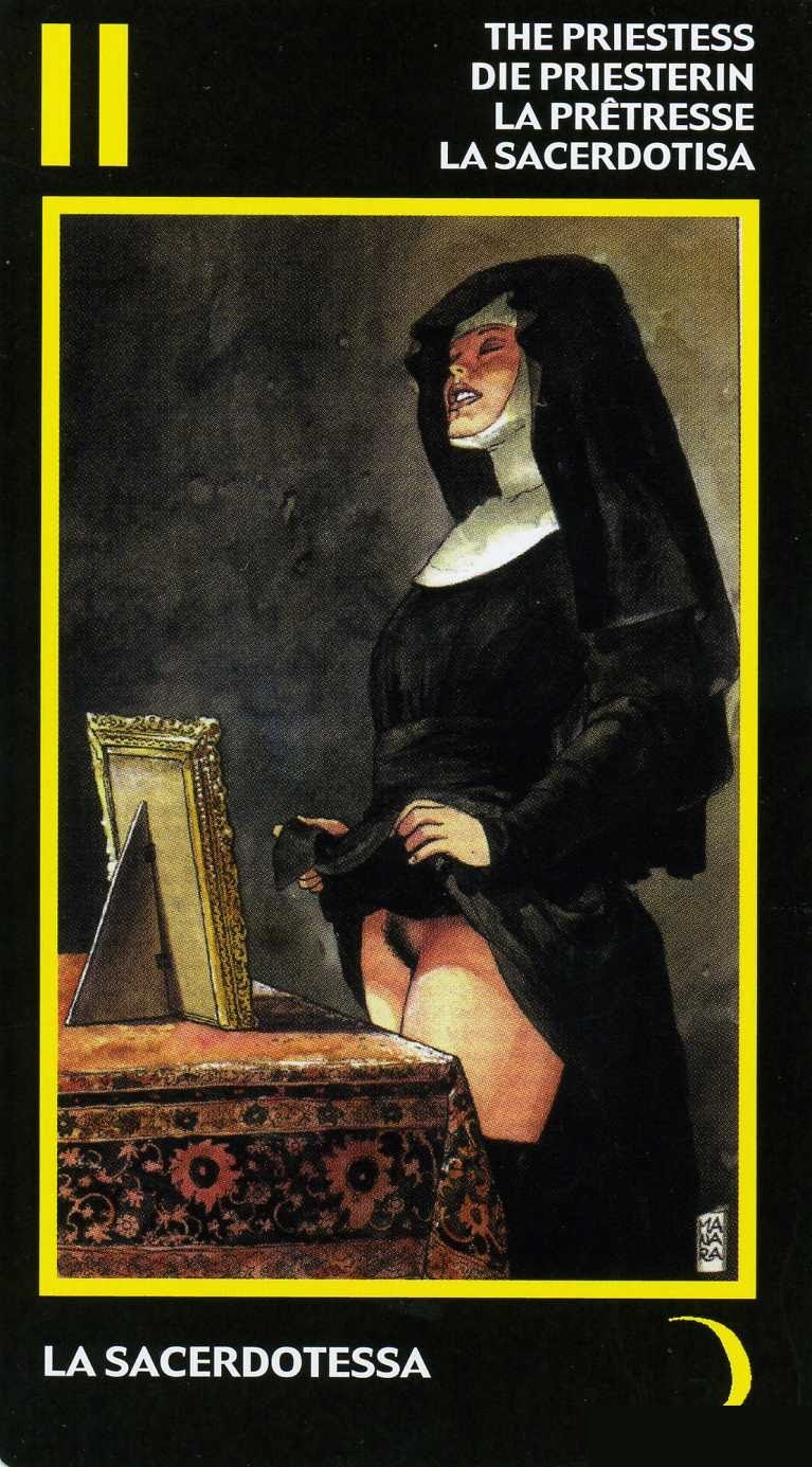 The High Priestess — Manara Erotic Tarot deck