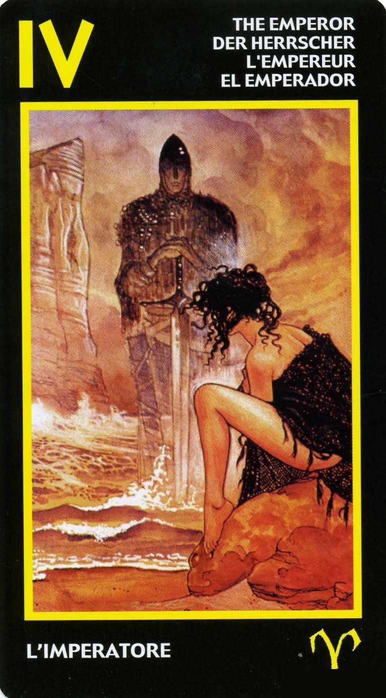 The Emperor — Manara Erotic Tarot deck