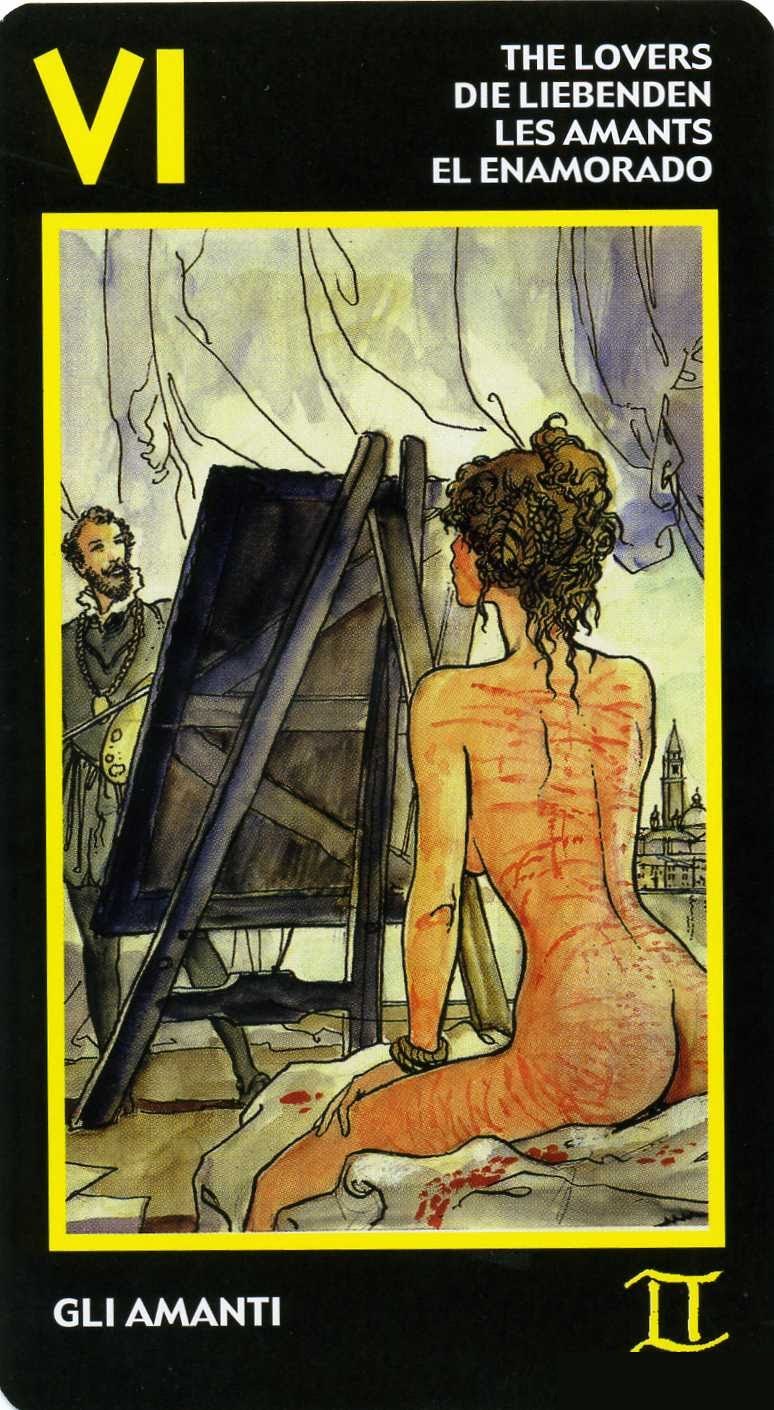 The Lovers — Manara Erotic Tarot deck