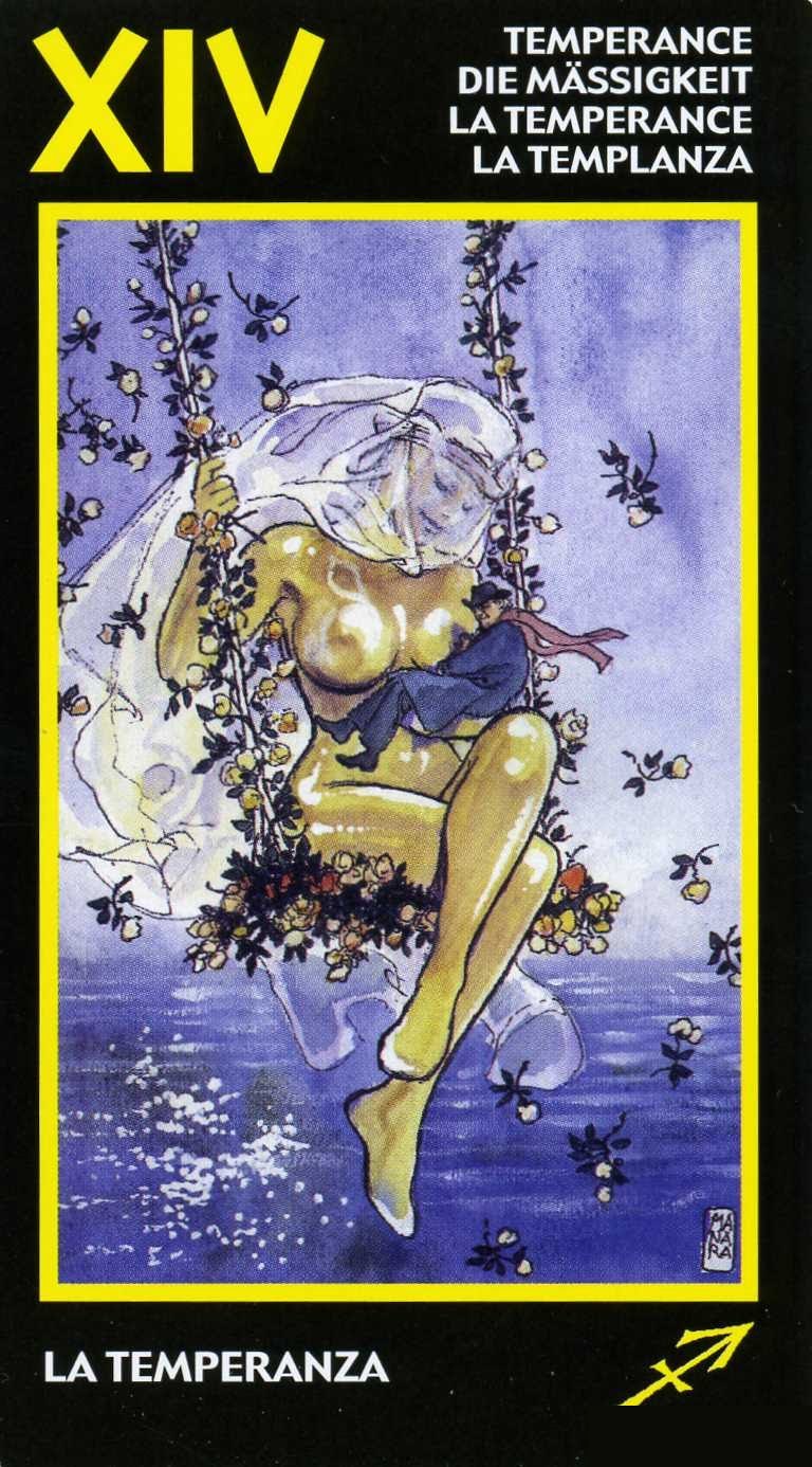Temperance — Manara Erotic Tarot deck