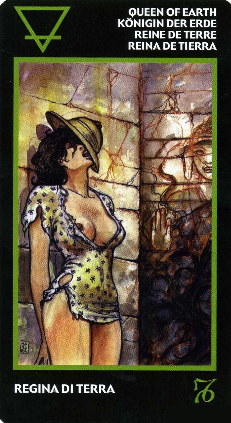 Queen of Earth — Manara Erotic Tarot deck