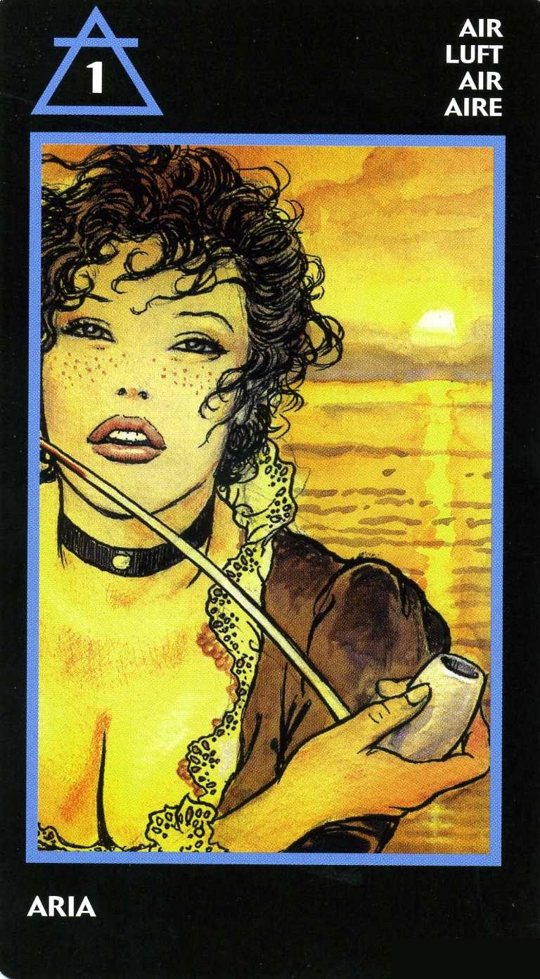 Ace of Air — Manara Erotic Tarot deck