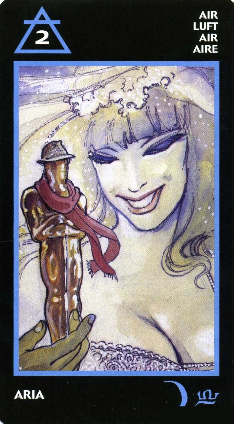 Two of Air — Manara Erotic Tarot deck