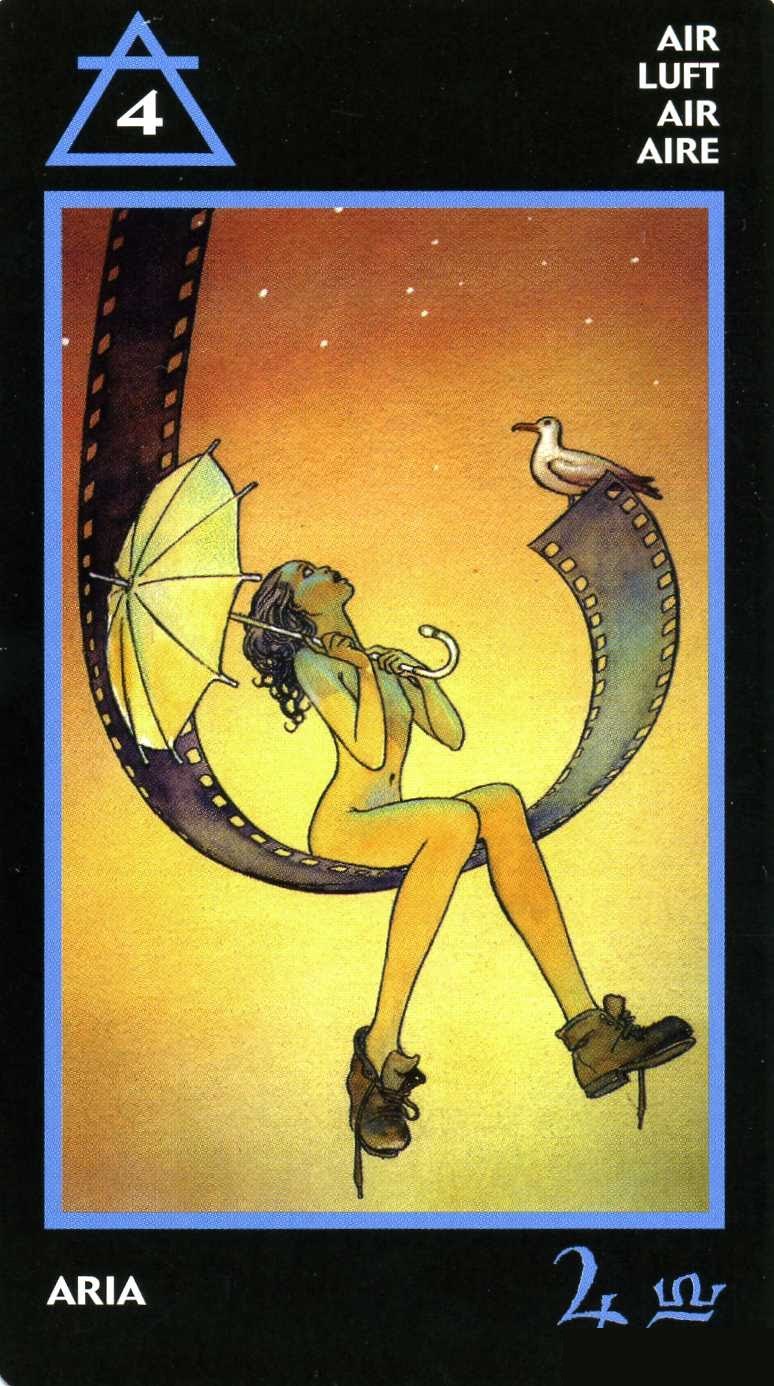 Four of Air — Manara Erotic Tarot deck