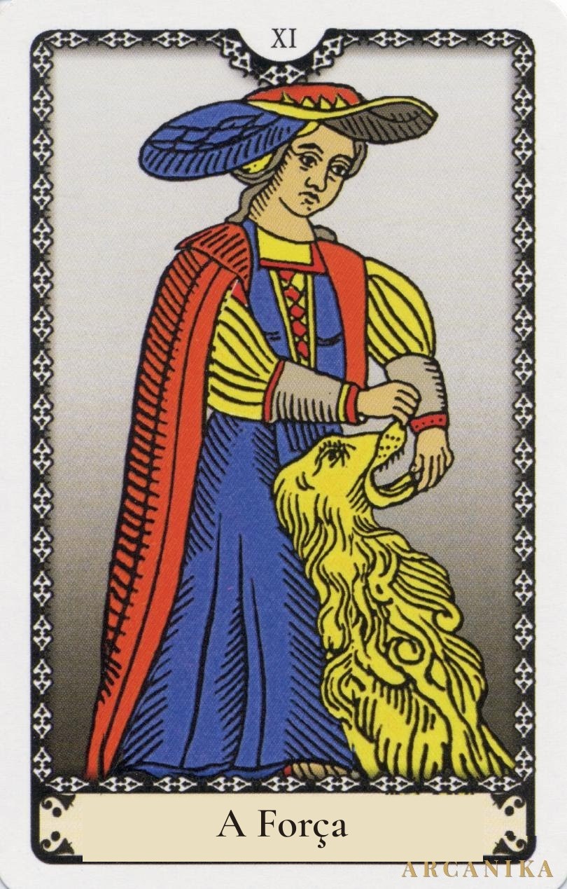 A Força — carta de Tarô, baralho Tarô de Marselha (Conver)