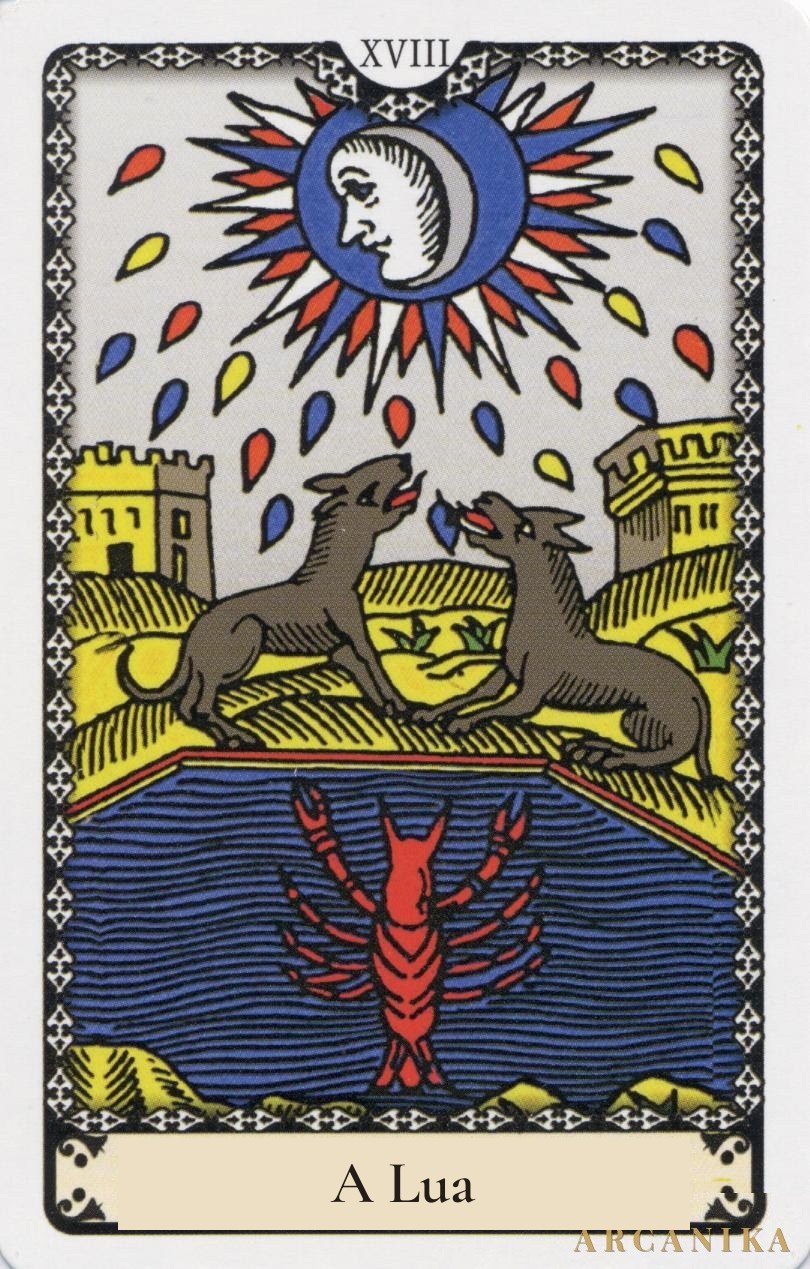 A Lua — carta de Tarô, baralho Tarô de Marselha (Conver)