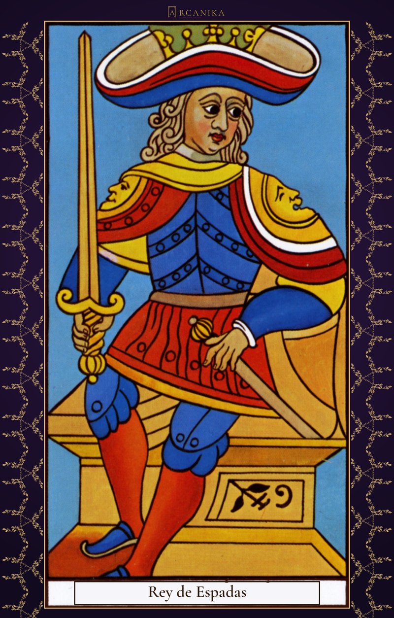 Rey de Espadas — carta del Tarot, mazo Arcanos de Marsella