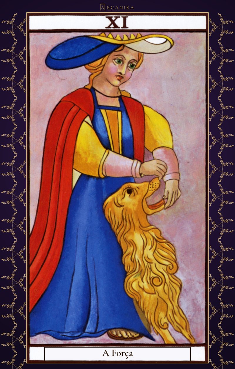 A Força — carta de Tarô, baralho Arcanos de Marselha