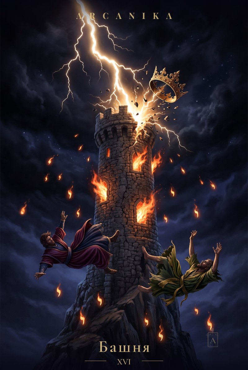 The Tower — Tarot card, Soblazn — Sensual Tarot deck