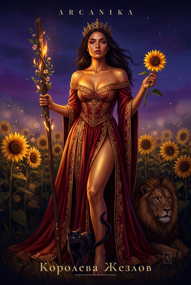 Queen of Wands — Tarot card, Soblazn — Sensual Tarot deck