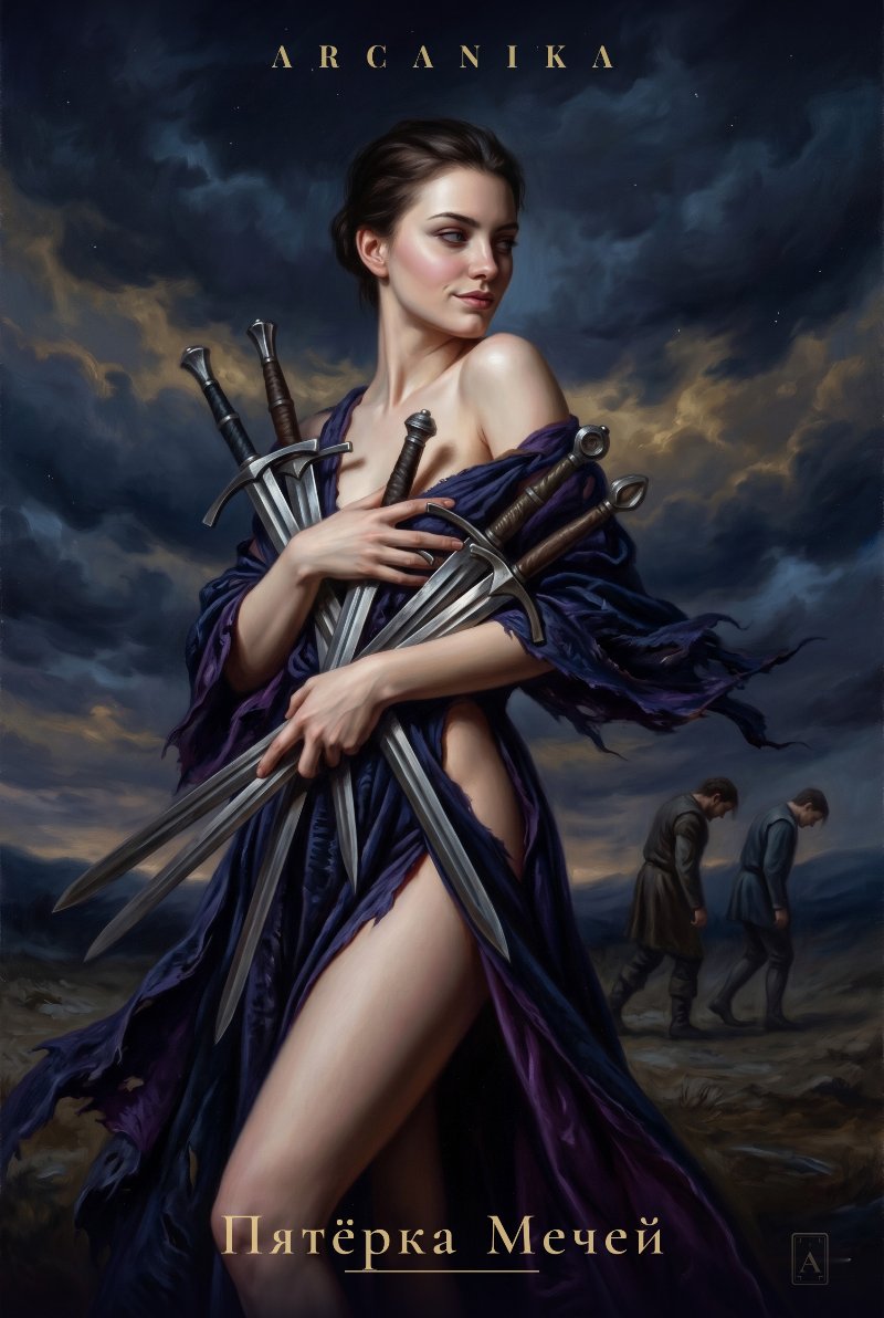 Five of Swords — Tarot card, Soblazn — Sensual Tarot deck