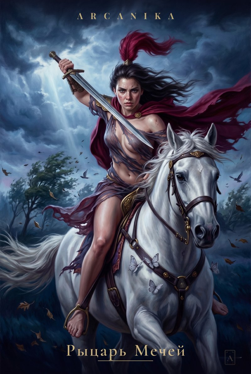 Knight of Swords — Tarot card, Soblazn — Sensual Tarot deck