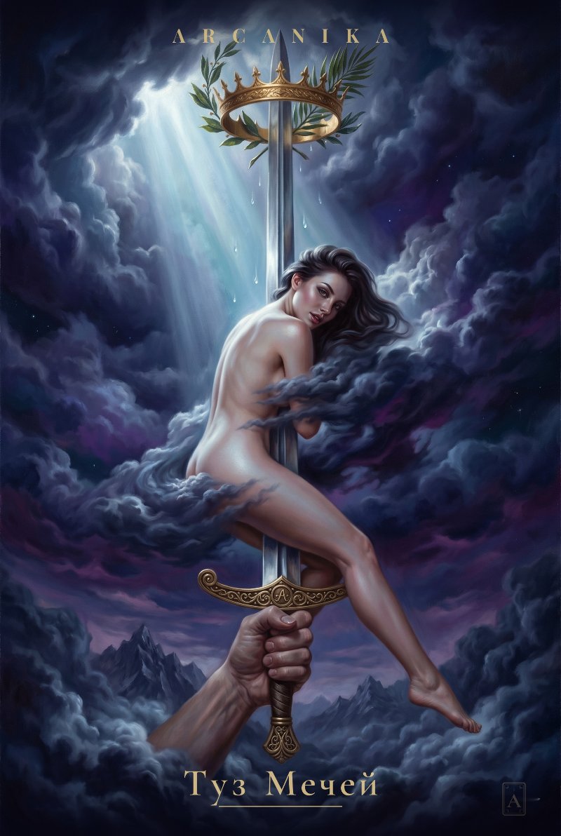 Ace of Swords — Tarot card, Soblazn — Sensual Tarot deck