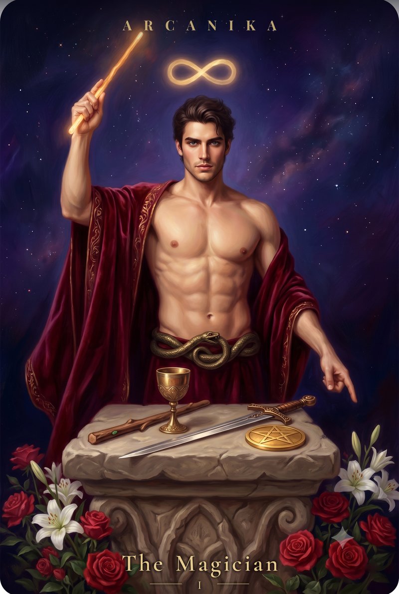 The Magician — Tarot card, Soblazn — Sensual Tarot deck