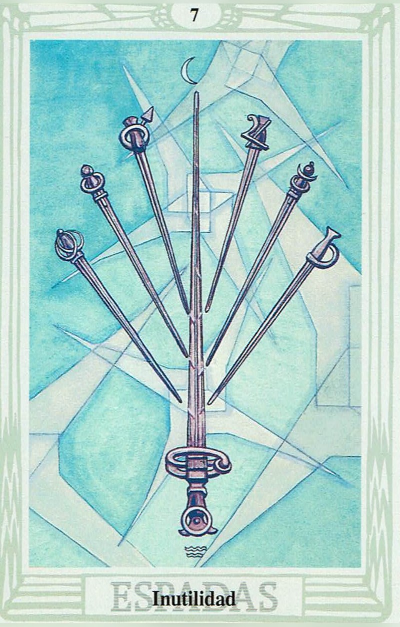 Siete de Espadas — carta del Tarot, mazo Tarot Thoth