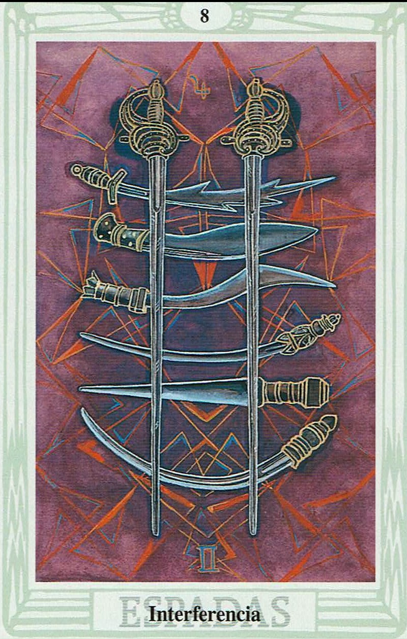 Ocho de Espadas — carta del Tarot, mazo Tarot Thoth
