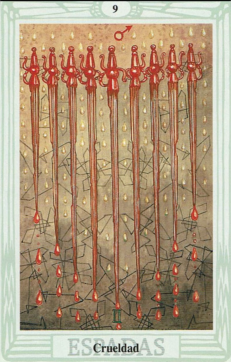 Nueve de Espadas — carta del Tarot, mazo Tarot Thoth