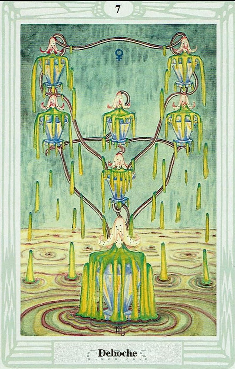 Sete de Copas — carta de Tarô, baralho Tarô Thoth