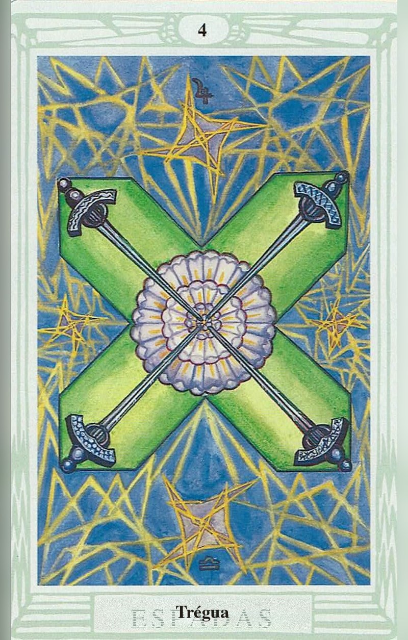 Quatro de Espadas — carta de Tarô, baralho Tarô Thoth