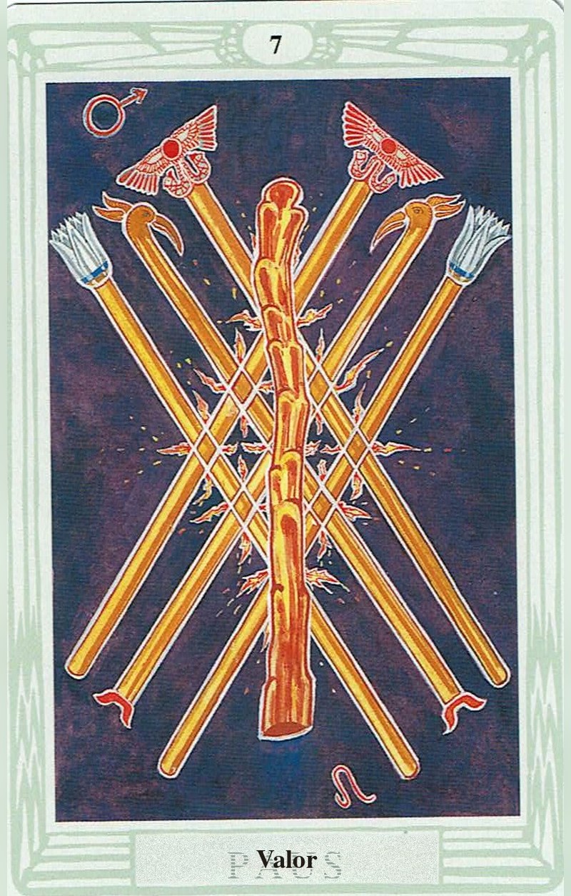 Sete de Paus — carta de Tarô, baralho Tarô Thoth