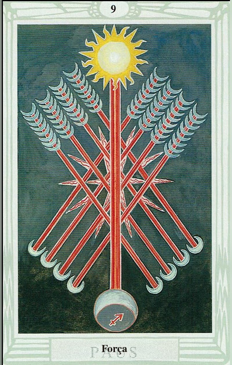 Nove de Paus — carta de Tarô, baralho Tarô Thoth