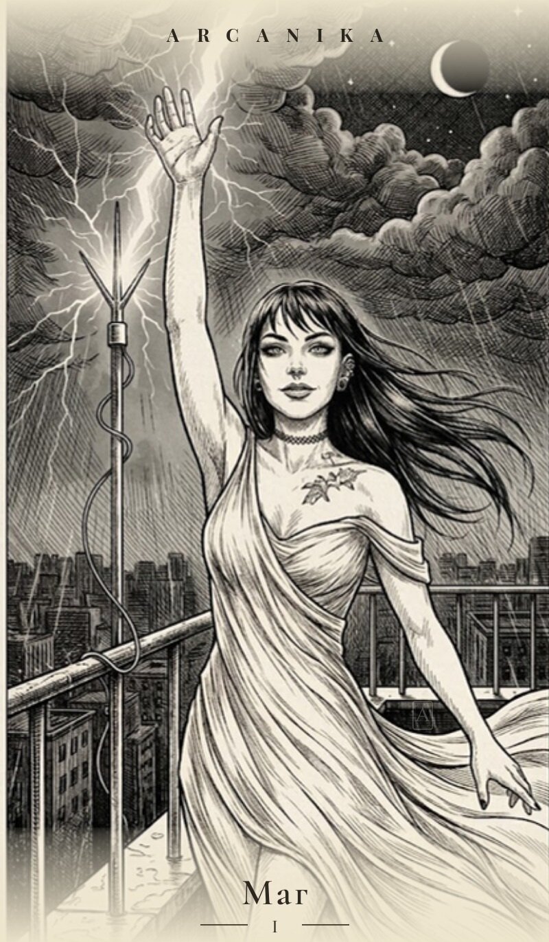 El Mago — carta del Tarot, mazo Tush — Ink Tarot
