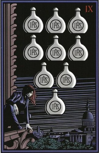 Nine of Holy Water — Tarot card, The Vampire Tarot deck