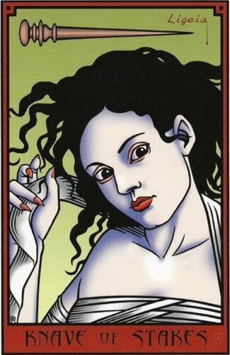 Knave of Stakes — carta del Tarot, mazo The Vampire Tarot