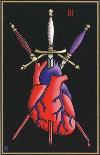 Three of Knives — Tarot card, The Vampire Tarot deck