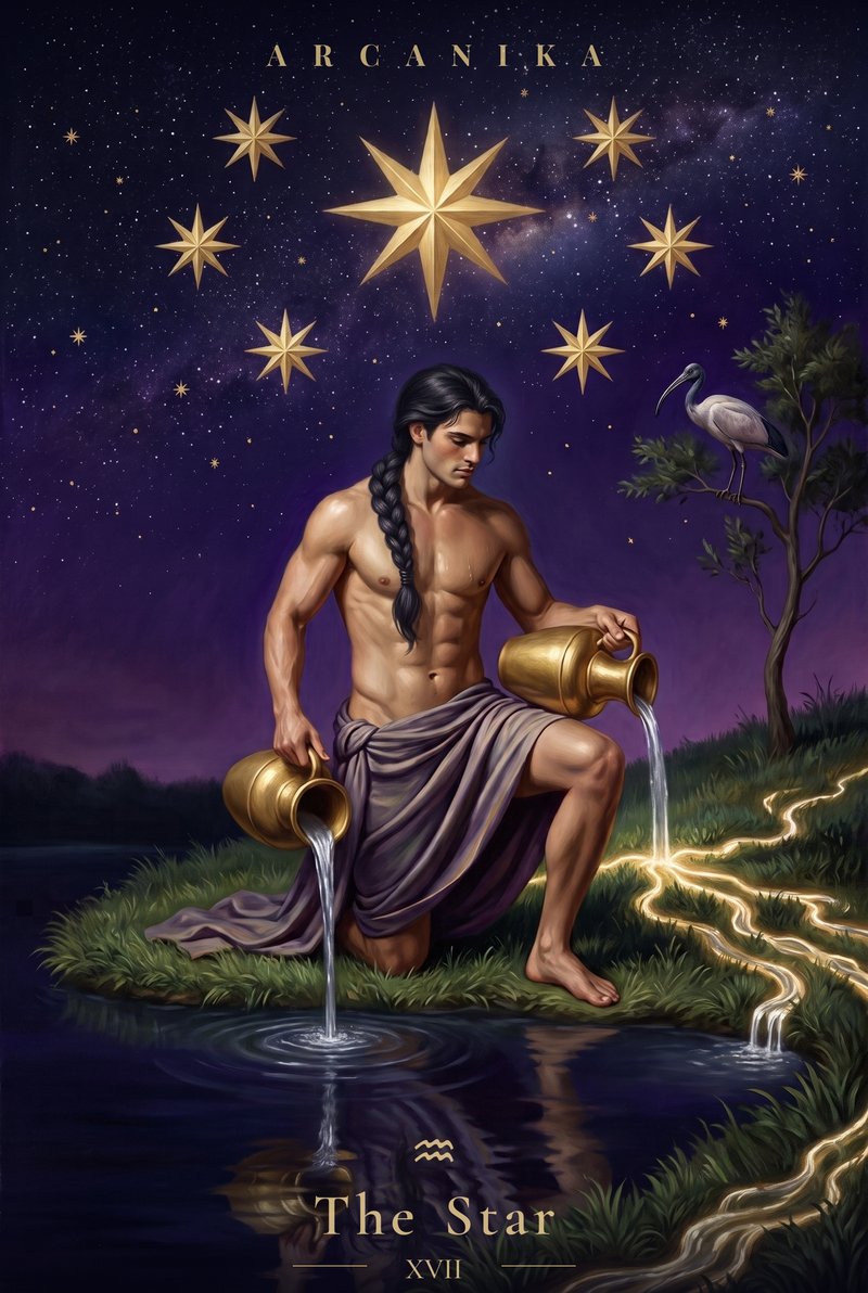 Aquarius — card of the day, The Star (XVII)