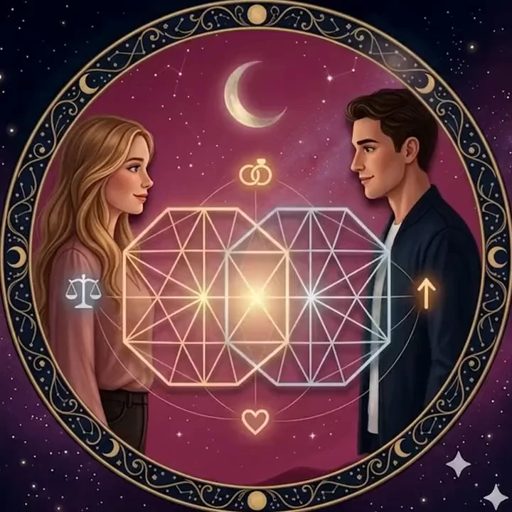 Couple compatibility matrix — one shared matrix from two birth dates
